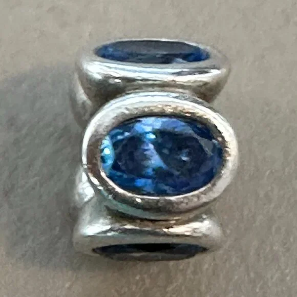 Authentic Pandora Charm - Silver & Blue Oval Lights Charm S925 ALE - EUC - Picture 7 of 9